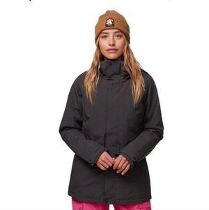 Burton Jacket Womens Medium Black Jet Set Dry Ride Snowboard Ski Hooded Outdoor